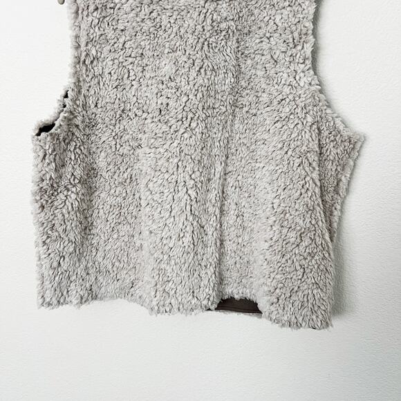 [Natural Reflections] Beige Furry Sherpa Full Zip Vest NWT Egret Size XL - Picture 7 of 11